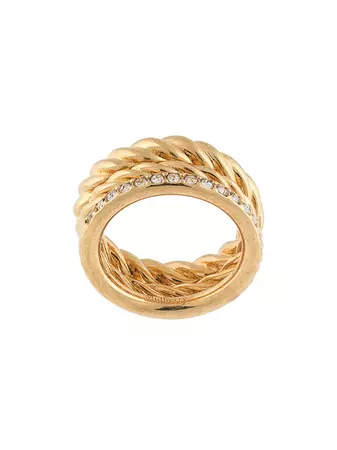 Mulberry thin crystal-embellished ring - FARFETCH