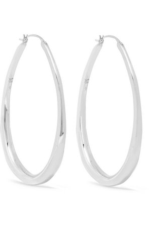 Sophie Buhai | Medium Egg silver hoop earrings | NET-A-PORTER.COM