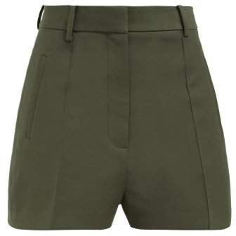 Casey Cotton Twill Shorts - Womens - Dark Green