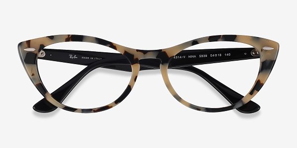 Ray-Ban Nina - Cat Eye Tortoise Black Frame Glasses For Women