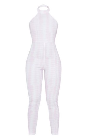Pink Tie Dye High Neck Split Hem Jumpsuit | PrettyLittleThing USA