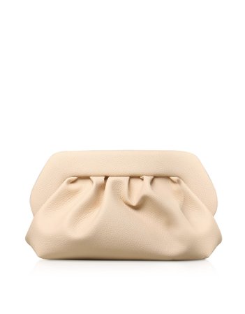 Themoiré Cream Grained Leather Pouch Bag