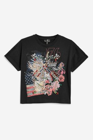 Embellished Rock T-Shirt - T-Shirts - Clothing - Topshop