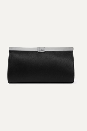 Black Palmette embellished satin clutch | Christian Louboutin | NET-A-PORTER