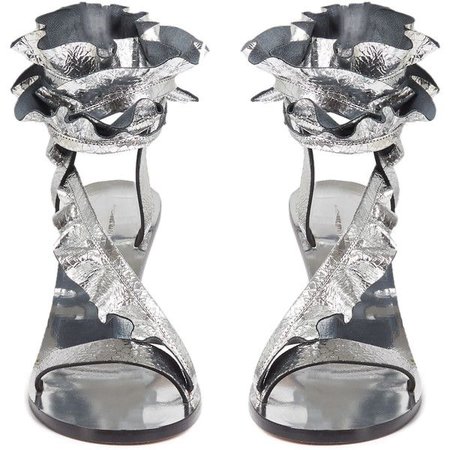 Isabel Marant Ansel Ruffle-Trimmed Leather Sandals ($950)
