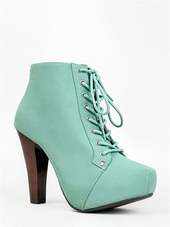 Mint Green Heel Boots