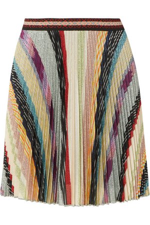 Missoni | Metallic striped crochet-knit mini skirt | NET-A-PORTER.COM