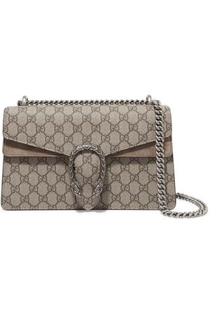 Gucci | Dionysus small printed coated-canvas and suede shoulder bag | NET-A-PORTER.COM