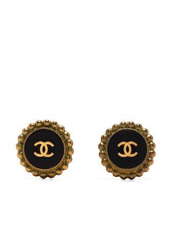 Chanel Pre-Owned 2010s CC Button Earrings - Farfetch