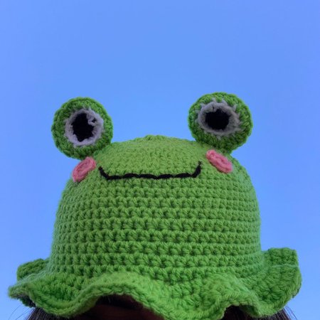 Handmade Crochet Frog Bucket Hat | Etsy