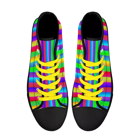 Fruit Stripe Rainbow High Top Sneakers - Mens sizing unisex womens EU – yesdoubleyes