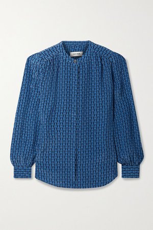 Blue Bailey printed silk-crepe blouse | Cefinn | NET-A-PORTER