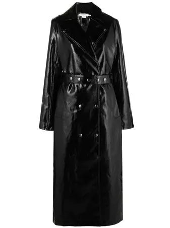 Good American Faux Leather Trench Coat - Farfetch