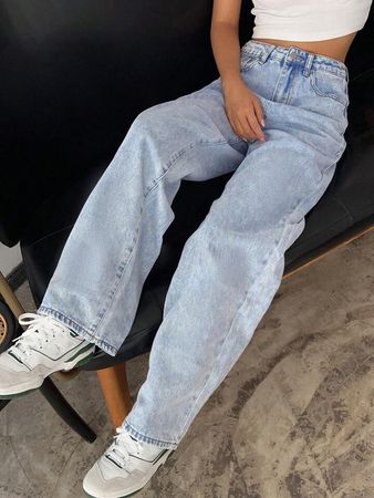 DAZY High Waisted Wide Leg Jeans | SHEIN