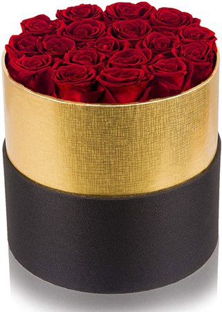 Amazon.com: Red Roses in Box Handmade Preserved Rose That Last 2 to 3 Years, Long Lasting Rose for Her Birthday Gifts for Wife Christmas Day Gifts: Furniture & Decor
