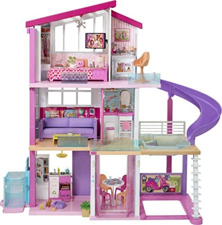 Amazon.com: Barbie Dreamhouse Dollhouse with Wheelchair Accessible Elevator, Pool, Slide and 70 Accessories Including Furniture and Household Items, Gift for 3 to 7 Year Olds : Toys & Games