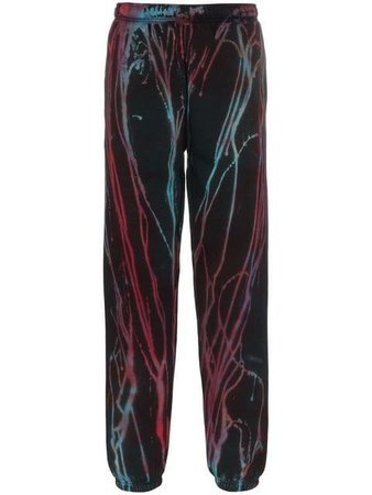 Stain Shade red and blue paint print sweatpants