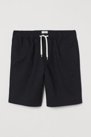 Linen-blend Shorts - Black - Men | H&M US