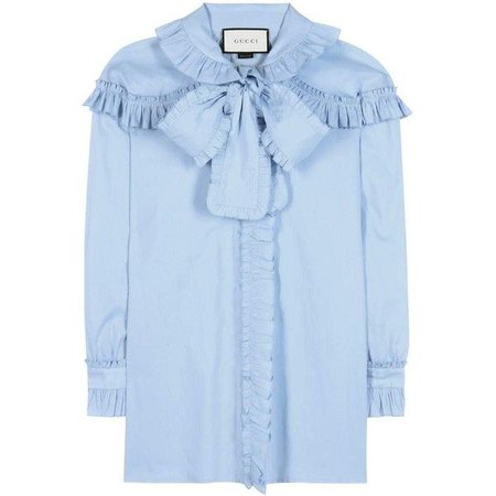 GUCCI embroidered oversized bow shirt