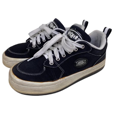 Vintage 90s SKECHERS Black Canvas Platform Sneakers... - Depop
