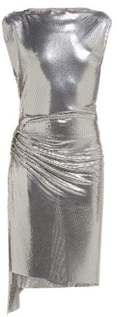 Gathered Chainmail Dress - Womens - Silver
