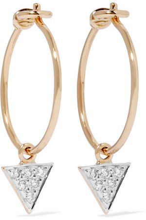 I+I | 14-karat gold diamond earrings | NET-A-PORTER.COM