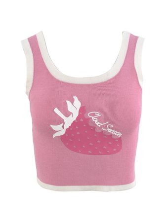 Sweetheart Strawberry Tank Top - PIKAMOON - Fashion Selected Designer Clothing