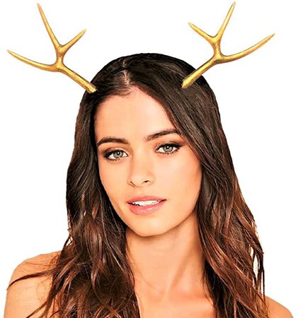 AmazonSmile: JeVenis Luxury Reindeer Antler Headband Gold Deer Headband Festival Wear Party Hats (One Size, Gold) : Clothing, Shoes & Jewelry