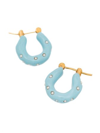 Joanna Laura Constantine Waves pearl-embellished Hoop Earrings - Farfetch