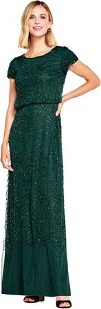Amazon.com: Adrianna Papell Women's Short Sleeve Blouson Beaded Gown : Clothing, Shoes & Jewelry