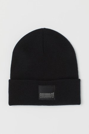 Fine-knit hat - Black/Possibilité - Ladies | H&M GB