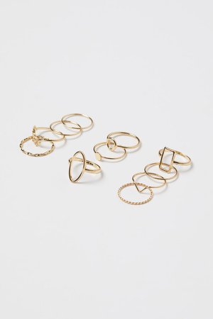 11-pack Rings - Gold