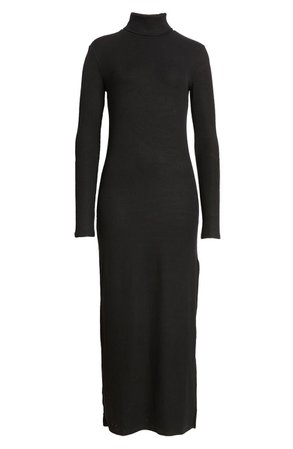 Ninety Percent Rib Turtleneck Long Sleeve Dress | Nordstrom
