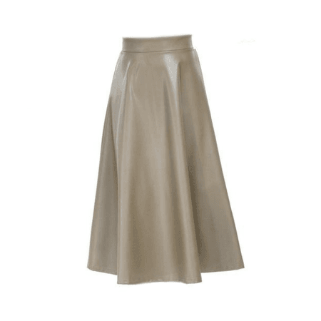 Faux Leather Maxi High Waist Skirt