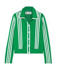 adidas Originals Ji Won Choi Striped Satin-jersey Track Jacket in Green - Lyst