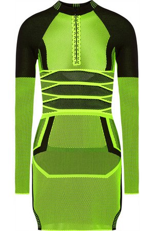 Alexander Wang | Open-back two-tone mesh mini dress | NET-A-PORTER.COM