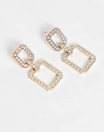 ALDO Gireth drop embellished earrings in gold | ASOS
