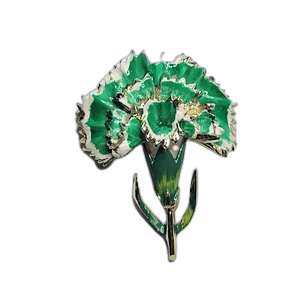Vintage Green Beatrix Carnation Brooch