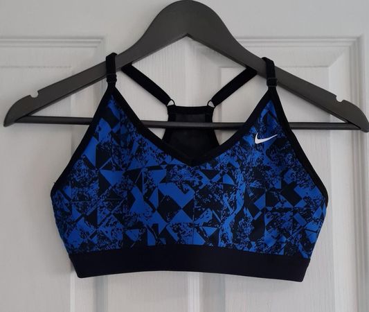 blue and black Nike sports bra