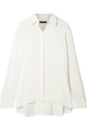 The Row | Carla pleated chiffon blouse | NET-A-PORTER.COM