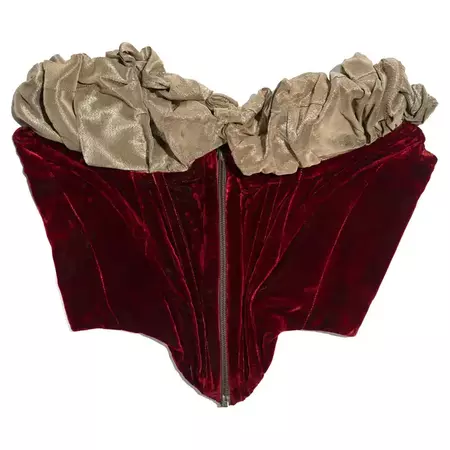 Vivienne Westwood red velvet strapless corset, fw 1989 For Sale at 1stDibs | vivienne westwood velvet corset, strapless 1989