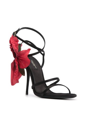 Shop Dolce & Gabbana floral-appliqué sandals with Express Delivery - FARFETCH