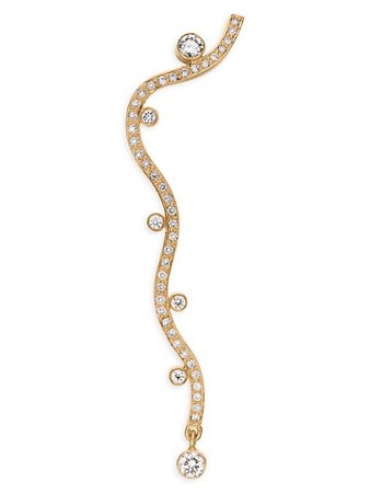 Shop Sophie Bille Brahe L'Ocean Etoile 18K Yellow Gold & Diamond Single Earring | Saks Fifth Avenue