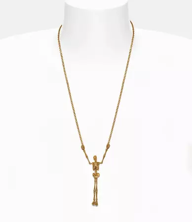 Skeleton Long Necklace in Gold for Women | Vivienne Westwood®