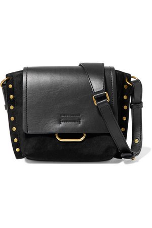 Isabel Marant | Kleny studded suede and leather shoulder bag | NET-A-PORTER.COM