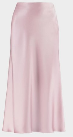 Pink silk maxi skirt