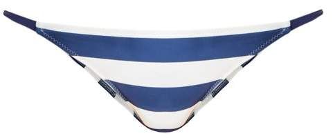 The Morgan Striped Bikini Briefs - Womens - Blue Stripe