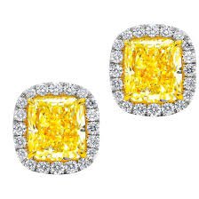 square yellow diamond earrings - Google Search