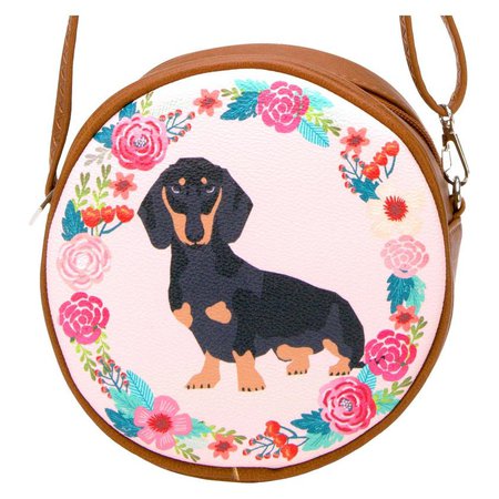 Floral Dog Breed Circle Crossbody Bag | The Animal Rescue Site