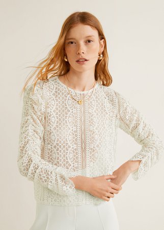 Lace blouse - Women | Mango USA